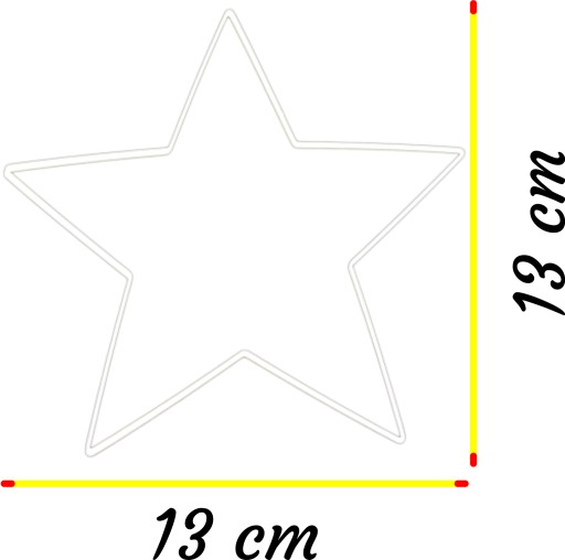 BIELA kovová hviezda, 13 cm, s drôteným podstavcom