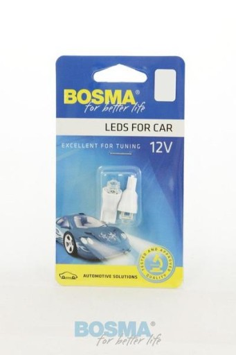 Bosma žiarovka 12V 1xLed T10 biela 6000K Diamond 2 kusy