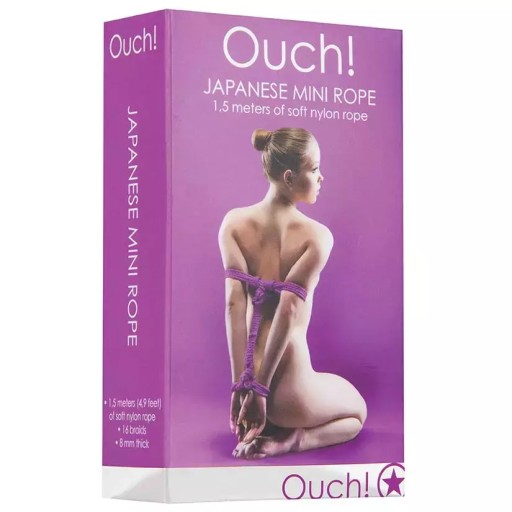 Fialové lano BDSM - Au! Japonské mini lano fialové 1,5 m