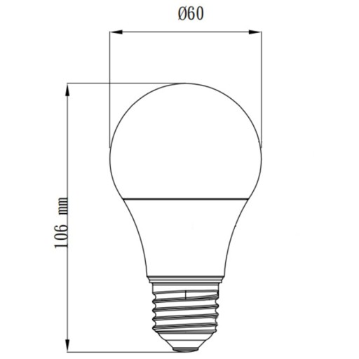 E27 A60 LED žiarovka 4,7W = 40W 470lm 3000K 180° Warm Milky TOSHIBA
