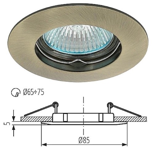 KANLUX Halogénové LED stropné svietidlo LUTO GU10 10W mosadz