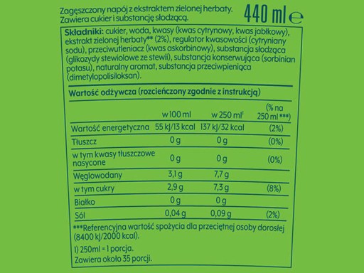 SODASTREAM LIPTON SIRUP ZELENÝ ĽADOVÝ ČAJ NA 9L NÁPOJ SÝTUJÚCI 440ml