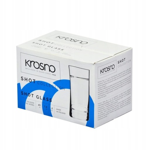 Poháre na vodku KROSNO, 6 ks, 40 ml, rovné