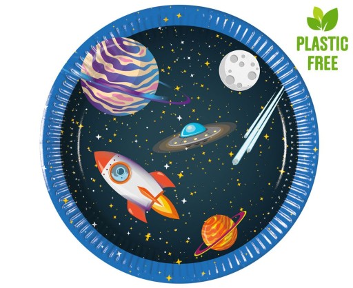 Vesmírne raketové papierové taniere 20 cm 8 ks.
