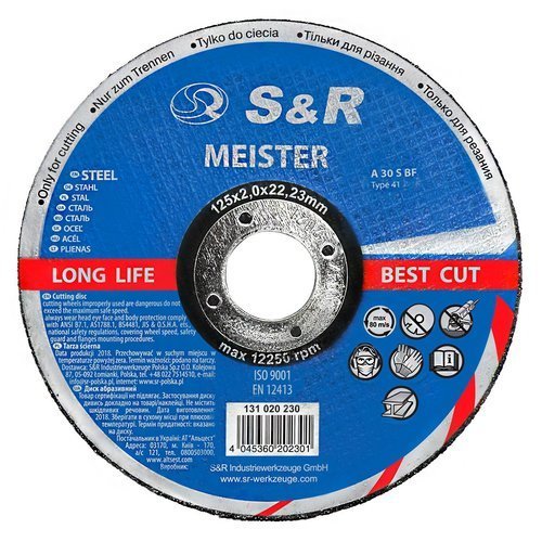 125 mm rezný kotúč pre oceľ INOX S&R Meister