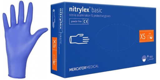 RUKAVICE NITRYLEX BASIC TMAVOMODRÉ BEZ PÚDROVÉ 6-XS 100 ks.