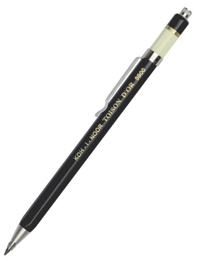 Kovová mechanická ceruzka KOH-I-NOOR Toison dor 2mm čierna s klipom 5900