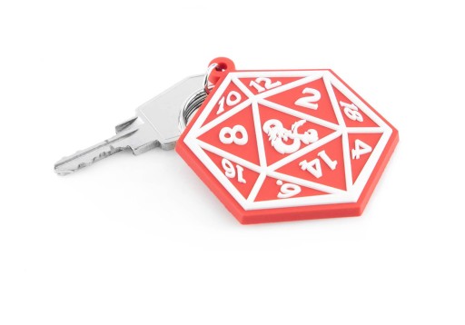 Kľúčenka Dungeons and Dragons s kockami Gumová kľúčenka pre otca
