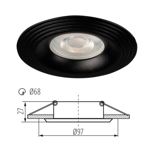 Kanlux LED stropný ozdobný krúžok 10W GU10 LIGLO DSO Čierny