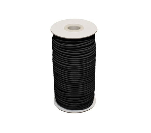 Guma okrúhla, spletená gumená šnúra 10 mm, čierna