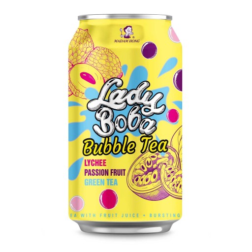 Liči nápoj - Marakuja s praskajúcimi guličkami Ľadový čaj 320 ml BUBBLE TEA
