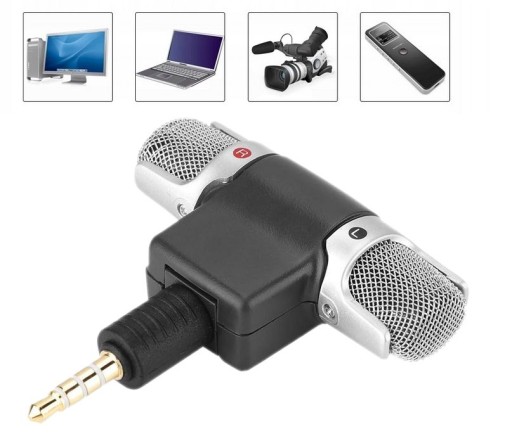 MINI STEREOFÓNOVÝ MIKROFÓN SKLADACÍ KONEKTOR 3,5MM
