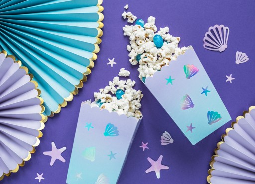 Boxy Vedrá na popcorn Občerstvenie Sladkosti NARWAL Motýliky Narodeninové 6 ks.