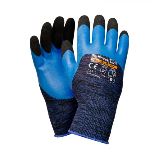 RUKAVICE SUPERTECH BLUE FIX RUKAVICE LATEXOVÁ PENA SILNÁ MÄKKÉ