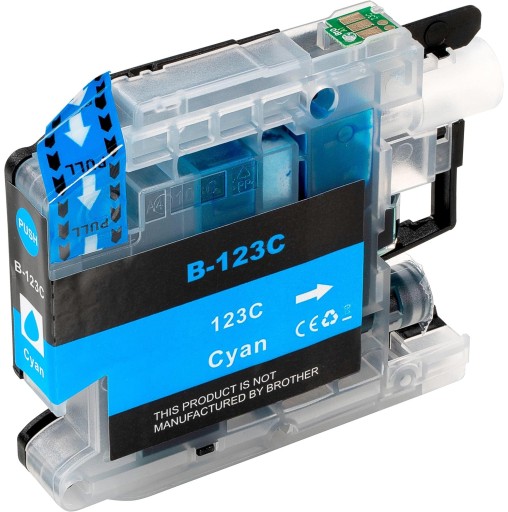 Atrament pre Brother LC123 LC123XL J132W DCP-J152W DCP-J552DW DCP-J752DW azúrová