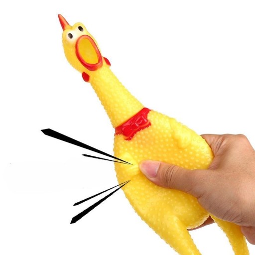 MUST HAVE pre každého PSA hračka GUMA KURA s piskotom XXL VEĽKÁ 43 cm