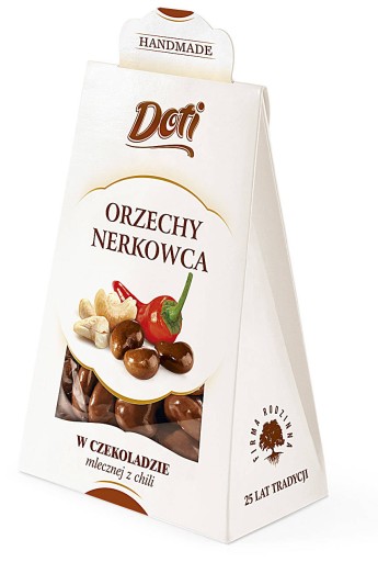 Kešu oriešky v mliečnej čokoláde s Chili Premium Doti vrecúškom 100g