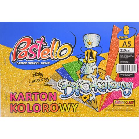 FAREBNÝ GLITTROVÝ KARTÓN A5, 8 listov, 210g/m2