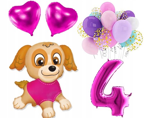 Mini fóliový balónik Skye Paw Patrol, na paličke, 35 cm