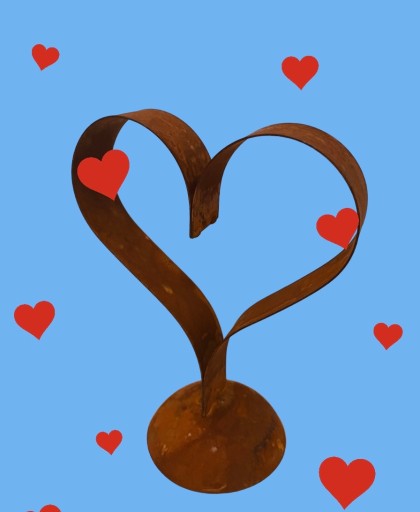 Srdiečko na podstavci ZÁHRADNÝ KVETINÁČ dekorácia dekorácia šperk VALENTÍN