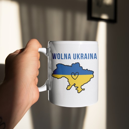 BIELY hrnček FREE UKRAINE NO TO WAR PUTIN STOP