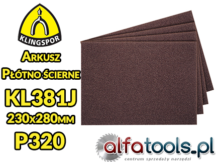 List brúsneho plátna 230x280 KLINGSPOR KL381 P320