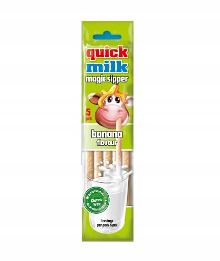 Tuba s banánovým mliekom a slamkou 30g Quick Milk