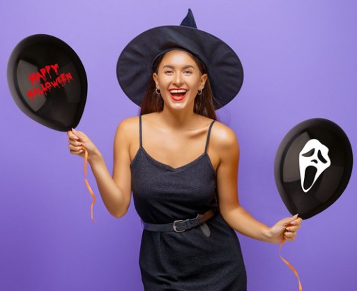 ČIERNE STRAŠIVÉ HALLOWEENSKÉ KRIČIACE BALÓNY 5 KS. 30 cm