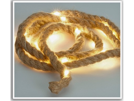 INTERIÉROVÉ SVETLÁ String Juta Rope Garland 15 ks LED na batérie - 1,5 m
