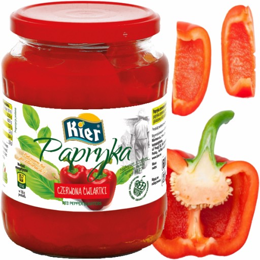 Konzervované papriky v štvrtinovej nádobe srdiečka 650 g