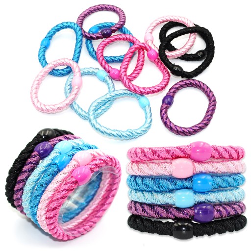 3x GUMY DO VLASOV GUMOVÁ OZDOBA S SPOJOVACÍM ELASTICKÝM PONY NÁRAMKOM