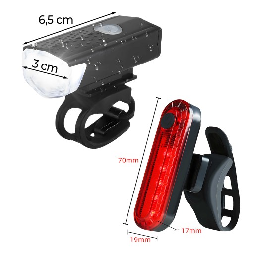 Svetlo na bicykel Predné Zadné Vodotesné USB osvetlenie Nastavte 3 režimy