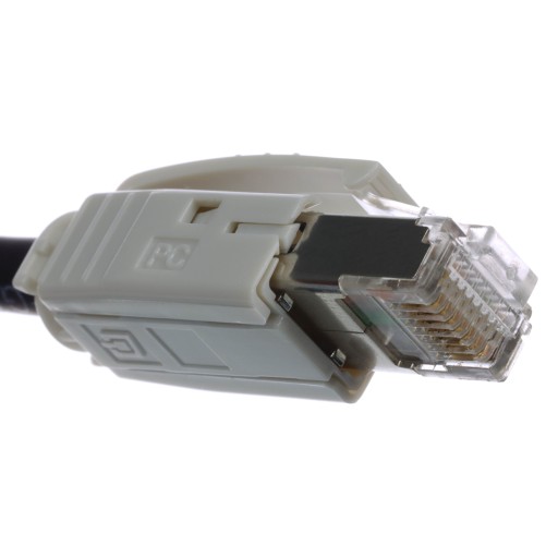RJ45 6 6A FTP zástrčka s krytom, šedá Telegartner