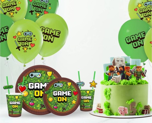 Game On Gaming papierové slamky na nápoje, 8 kusov, narodeniny