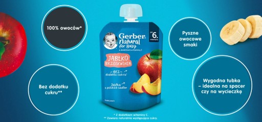 Gerber jablkovo-broskyňová pena po 6 mesiacoch 80g