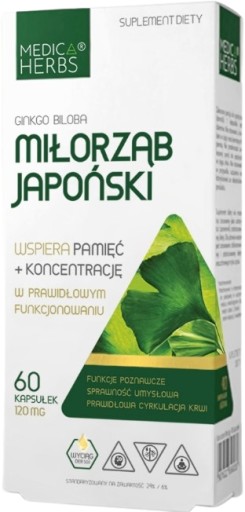 MEDICA HERBS GINGKOB LOAD 120 mg 60 kapsúl Zabraňuje tvorbe krvných zrazenín