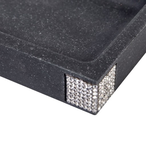 LINDOS GLAMOUR miska na mydlo polyresin antracit mat
