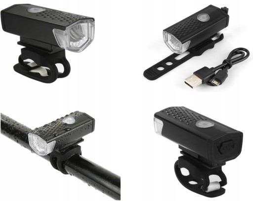 Lampa 300lm 1100mAh USB LED predná cyklistická lampa