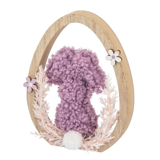 Veľkonočná dekorácia drevená figúrka Altom Design Zajac vo vajíčku, 14 cm