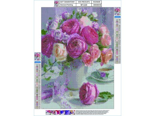 Diamantová vyšívacia mozaika Obrázok KYTICA RUŽÍ 30x40cm