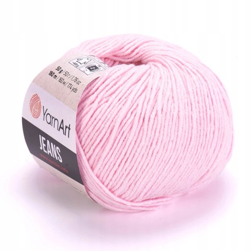 YarnArt Jeans 74 svetloružová púdrová priadza 50g/160m BAVLNA AKRYL RUŽOVÁ