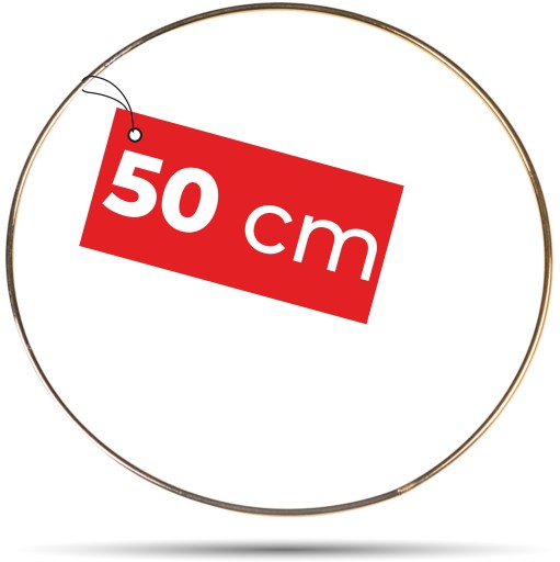 kovová obruč ZLATÝ prsteň lapač snov 50 cm