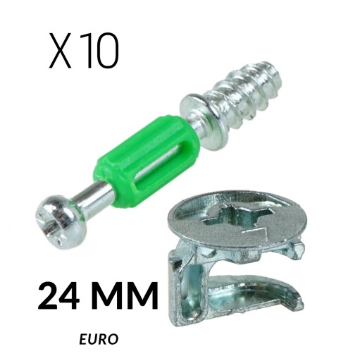 A324 excentrická nábytková spojka, dĺžka 24 EURO 10 ks,