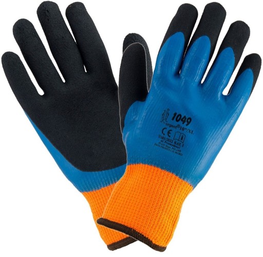 Zateplené zimné rukavice vodeodolné latex/polyester URGENT 10