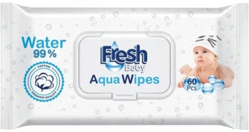 AQUAWIPES Vodné vlhčené obrúsky pre deti Aqua obrúsky 99% voda 60ks