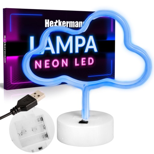 NEÓNOVÁ LED CLOUD LAMPA S 3xAA USB STOJANOM