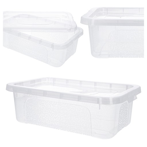 Plastový box, priehľadná nádoba, 4,5l box, uzavretý organizér