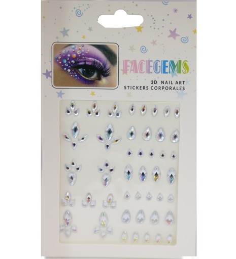 NÁLEPKY KRYŠTÁLOV TVÁR ZIRkóNOVÉ DIAMANTY 3D MAKEUP NECHTY NA VLASY