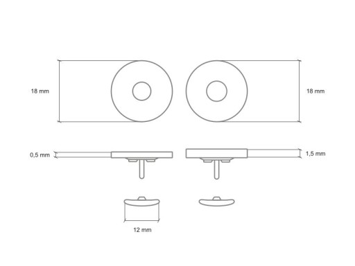 Magnetická spona na tašku s 2 striebornými nitmi 18 mm
