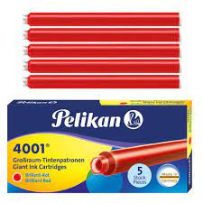 PELIKAN DLHÉ NÁPLŇKY ČERVENÉ PERO